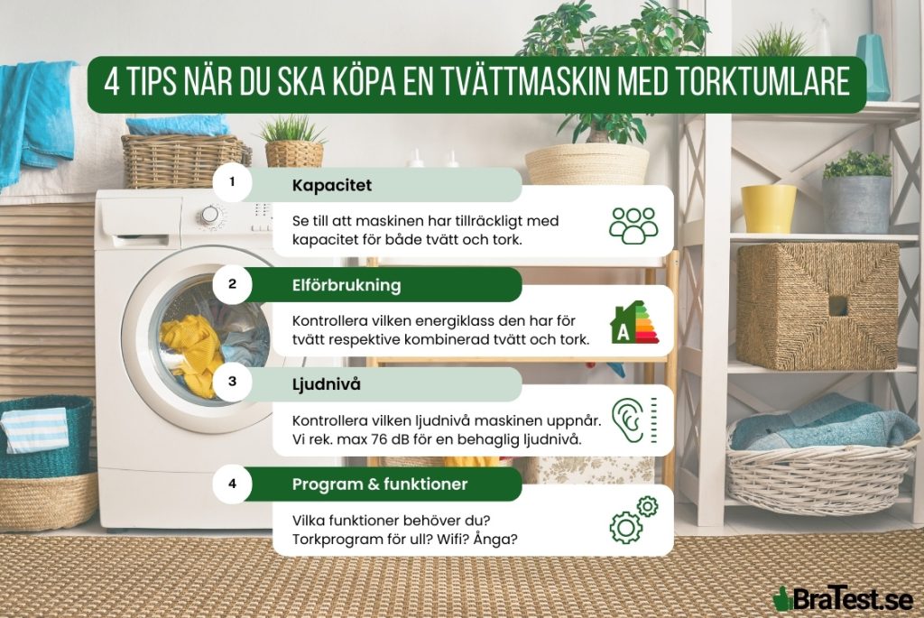 4 tips när du ska köpa en tvättmaskin med torktumlare